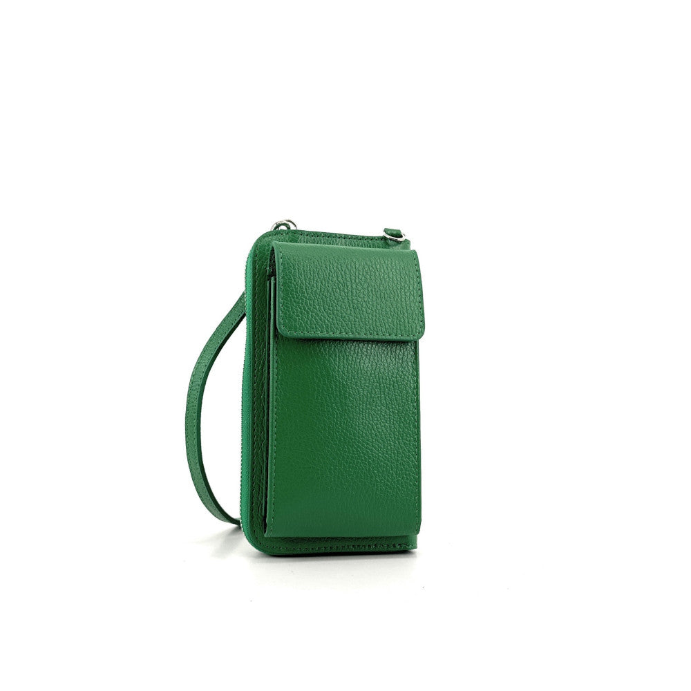 Mini-sac pochette en cuir grainé STREET Vert anglais