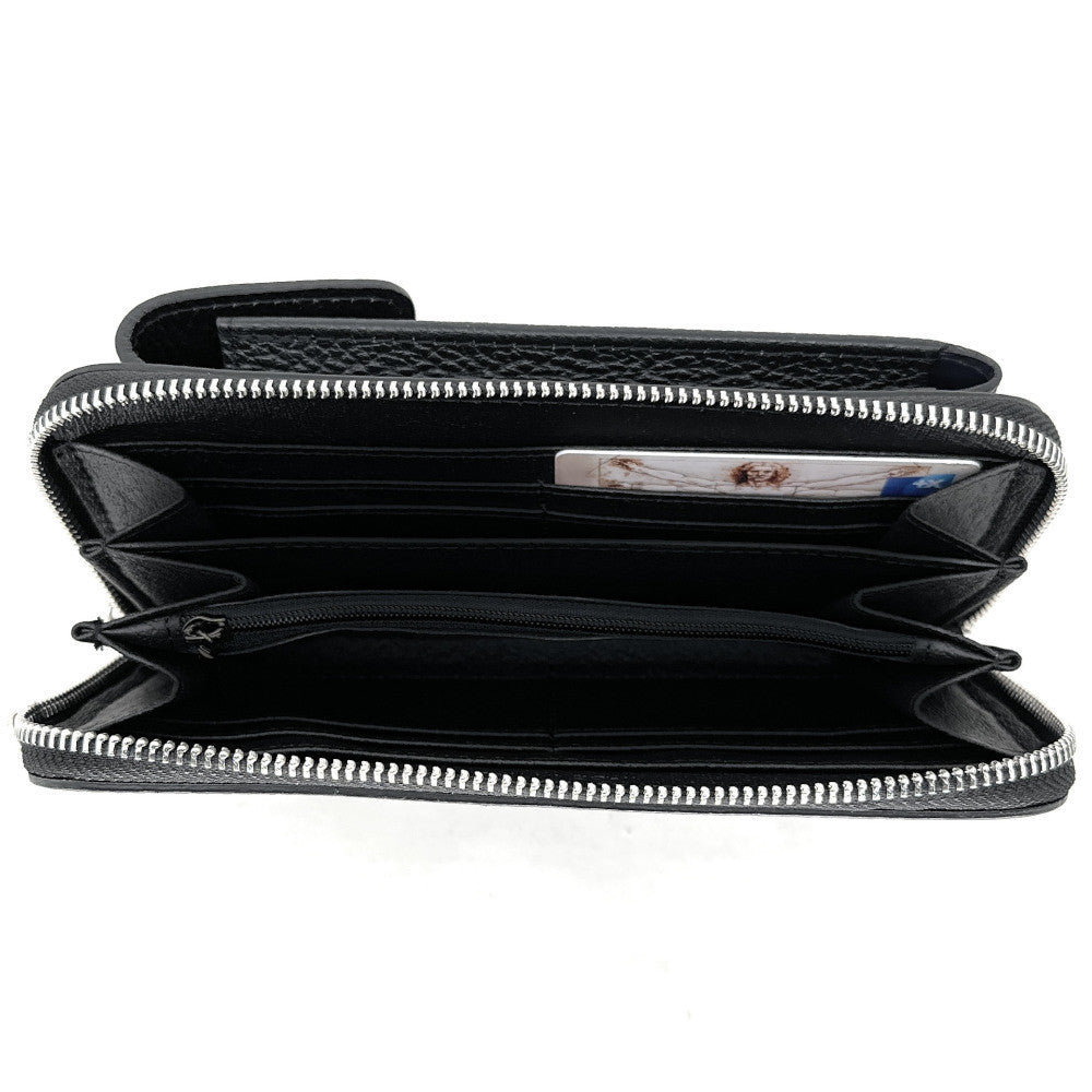 Mini-sac pochette en cuir grainé STREET Noir