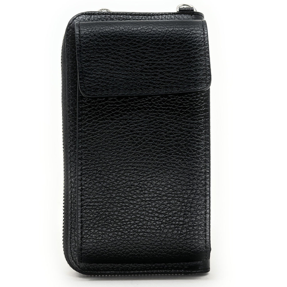 Mini-sac pochette en cuir grainé STREET Noir