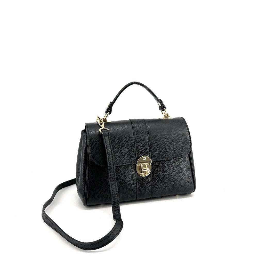 Sac à main en cuir grainé ZOE Noir