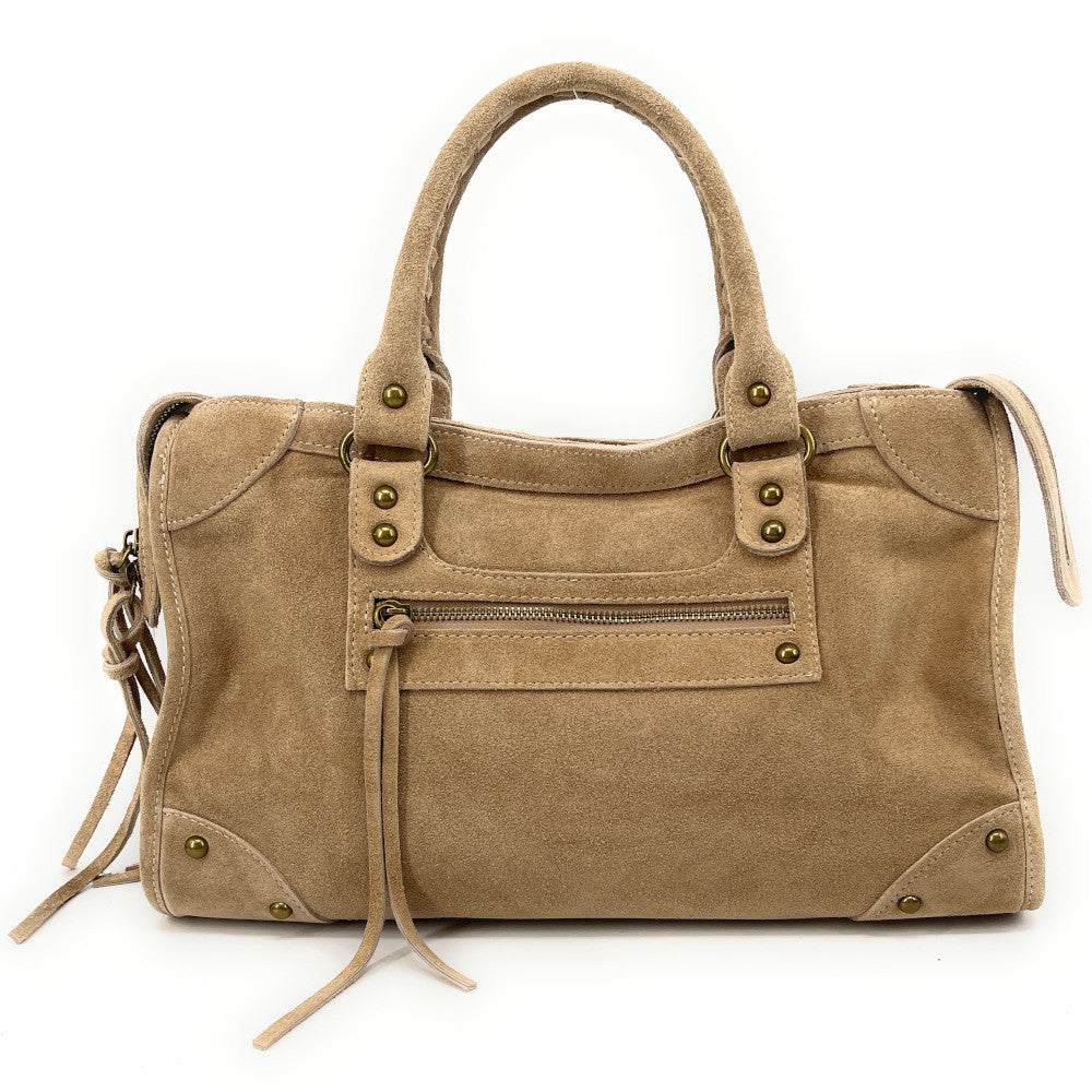 Grand sac french stick en croûte de cuir EDISON Taupe clair