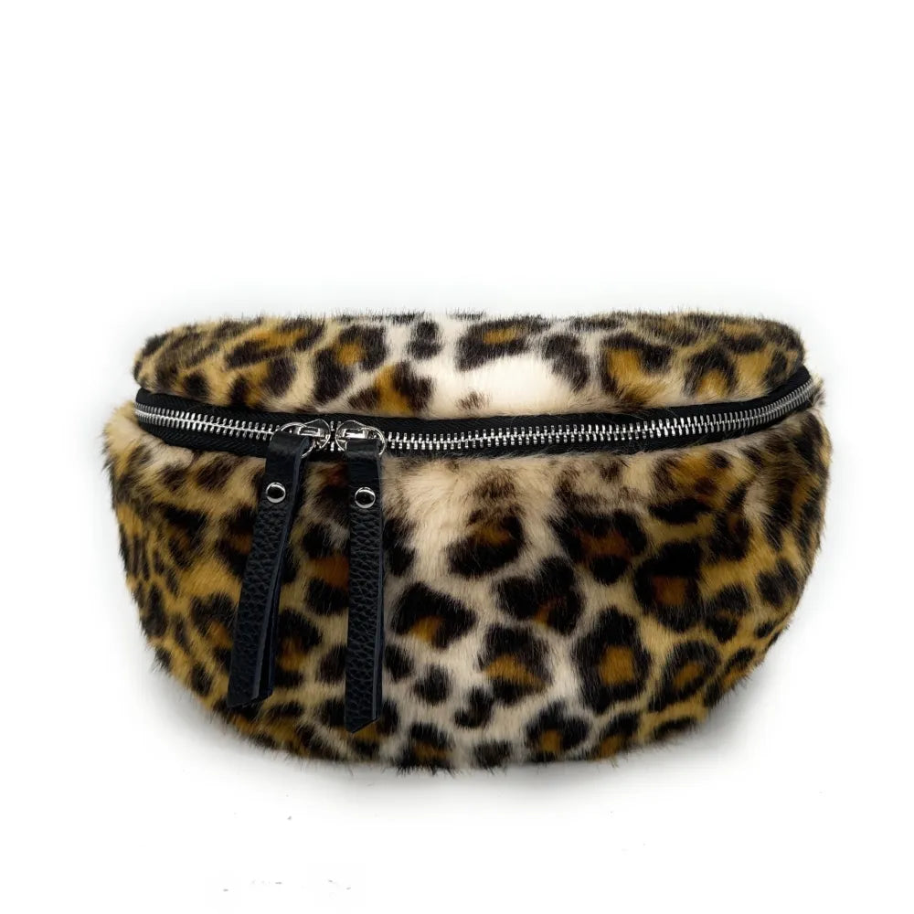 Sac banane en cuir et fausse fourrure LOU KITTY Léopard