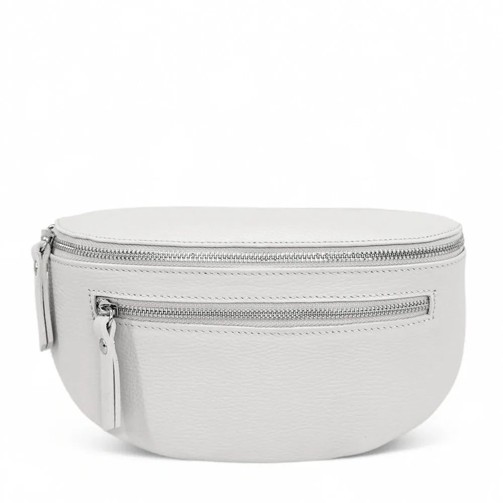 Sac banane en cuir grainé LOU-ANN Blanc