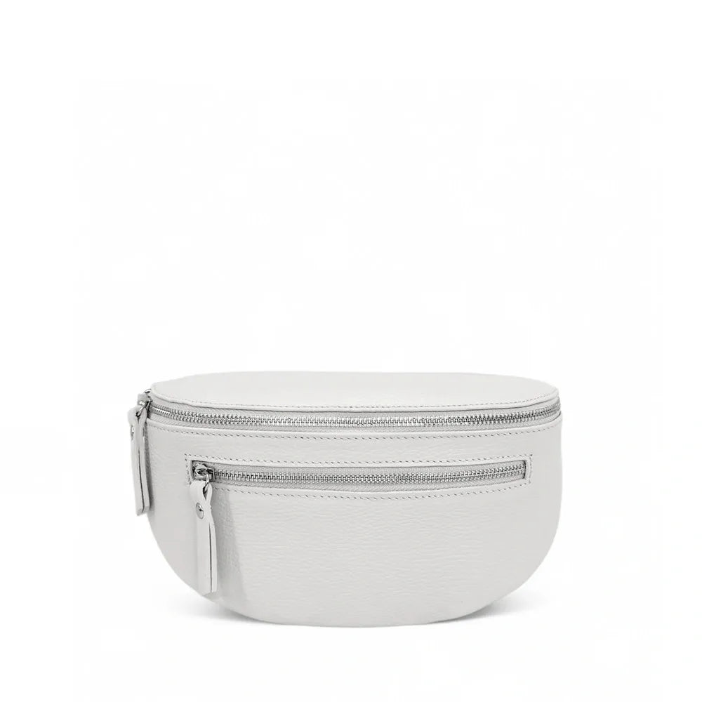 Sac banane en cuir grainé LOU-ANN Blanc