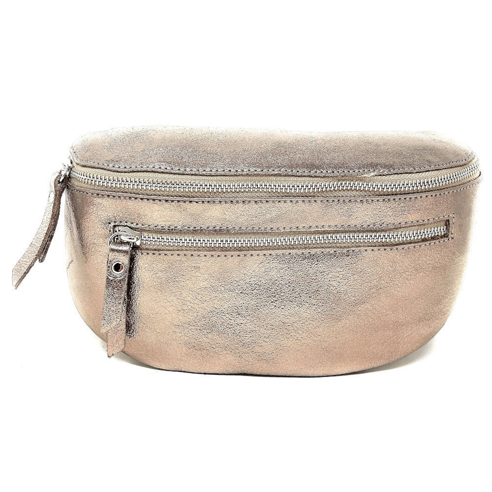 Sac banane en cuir irisé LOU-ANN Champagne irisé