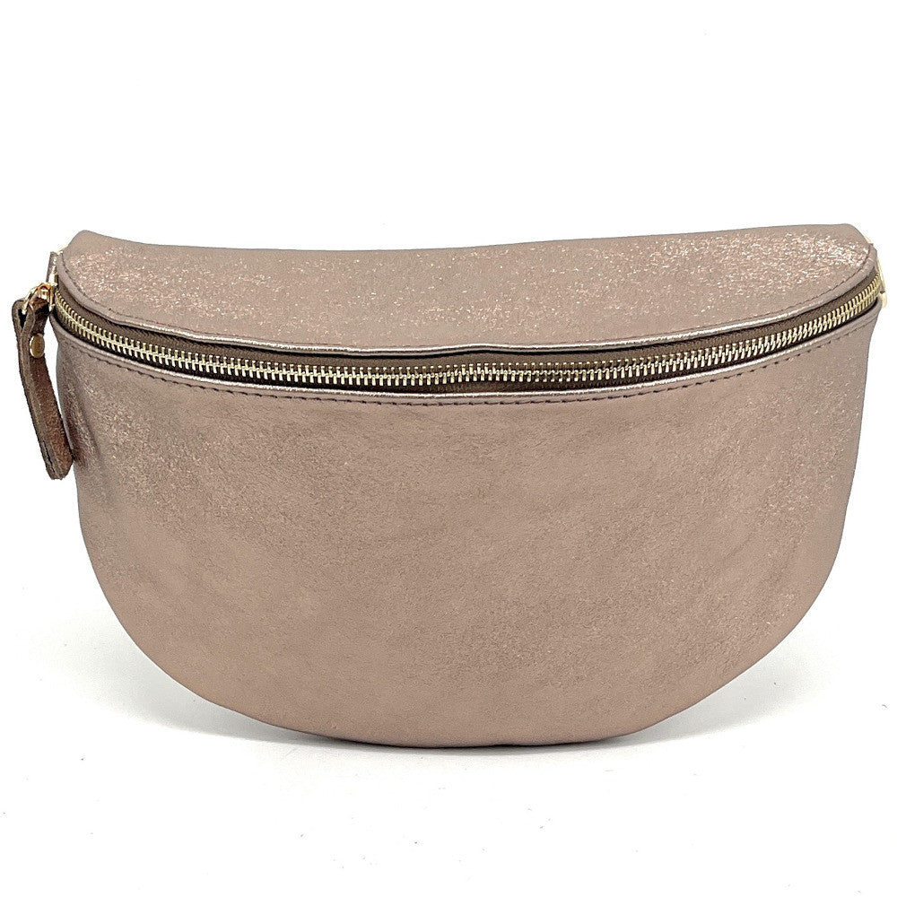 Sac banane en cuir irisé LOUNA Champagne irisé