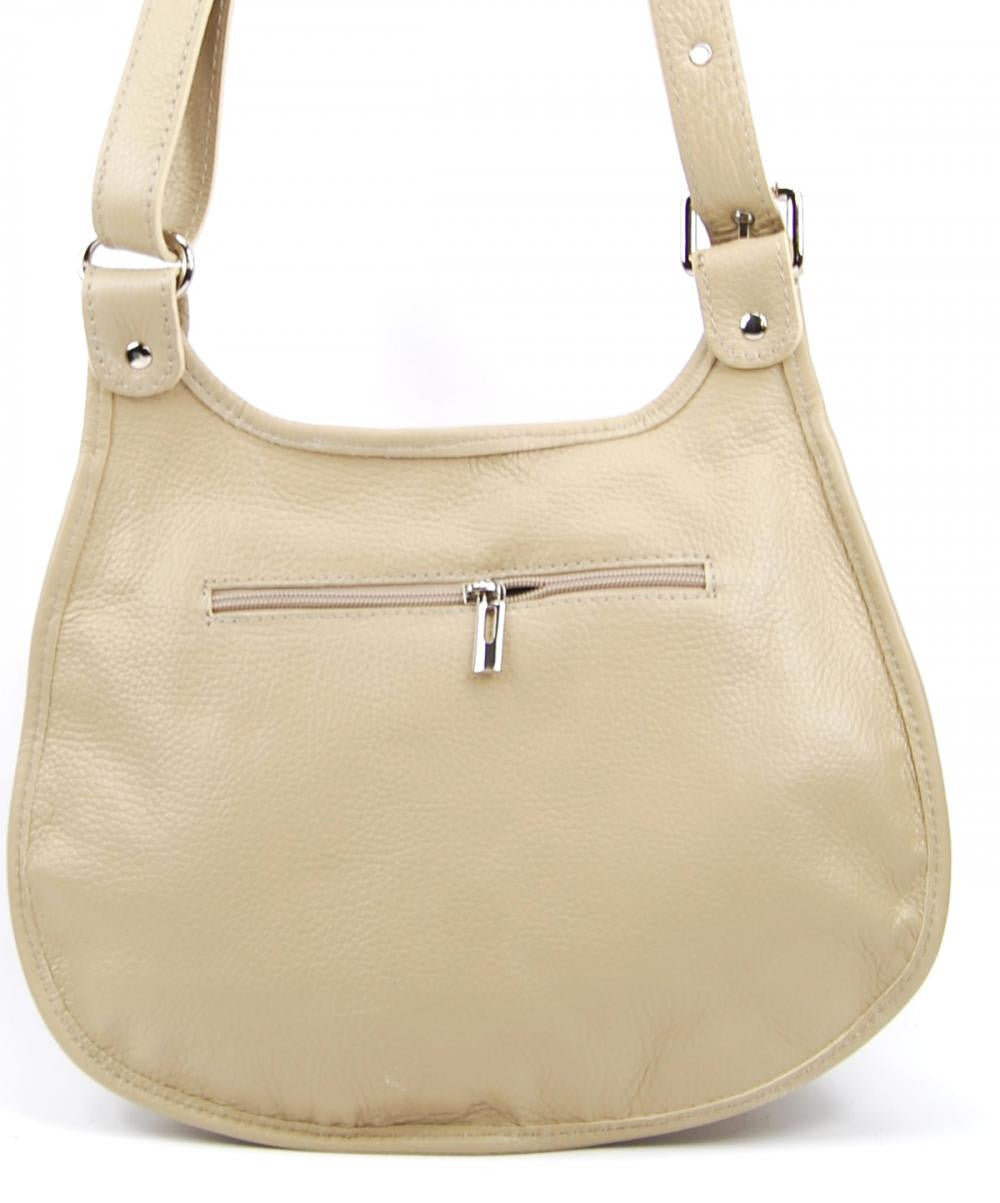 Sac besace en cuir grainé LITTLE PETRA Taupe clair