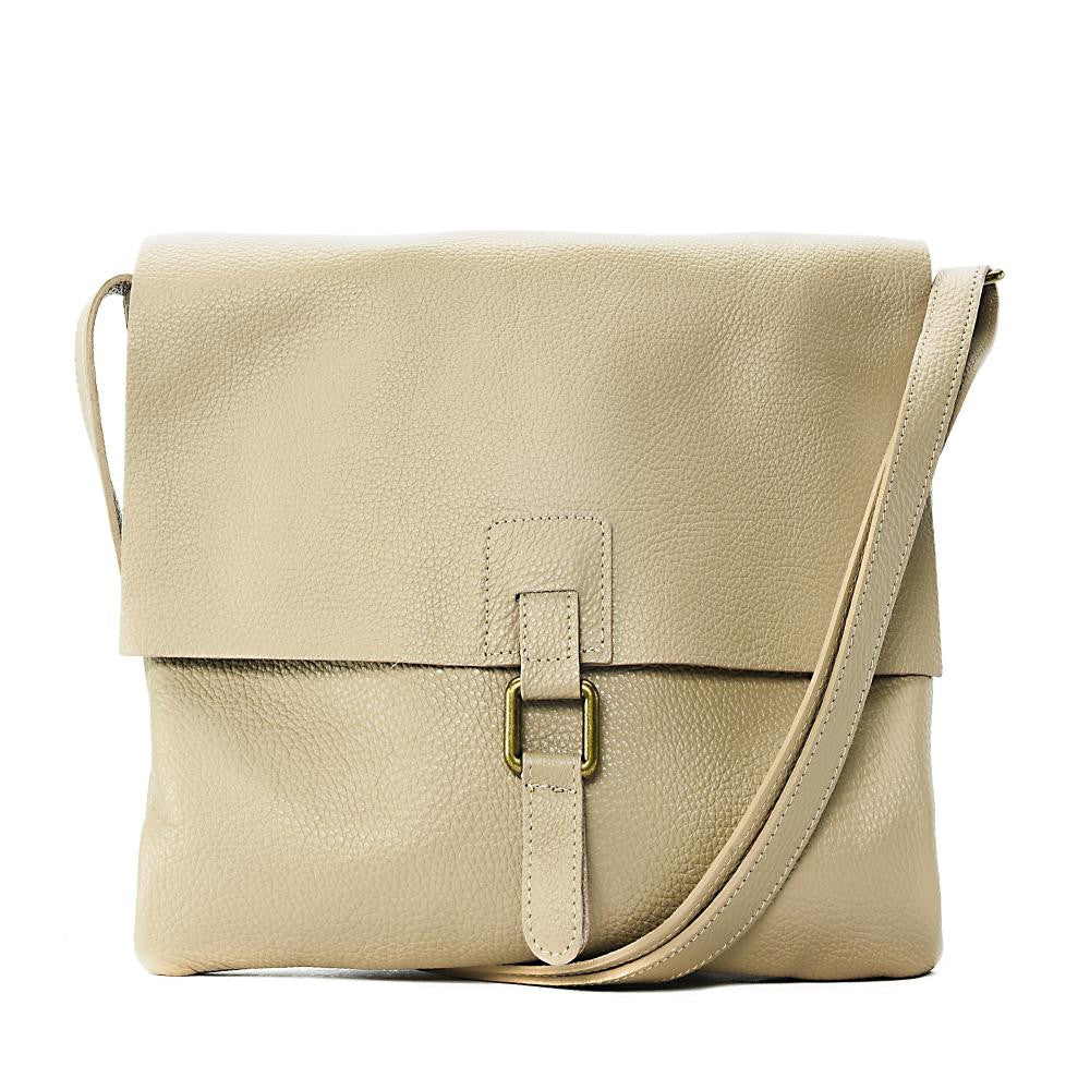 Sac bandoulière en cuir grainé COQUETTE Taupe clair