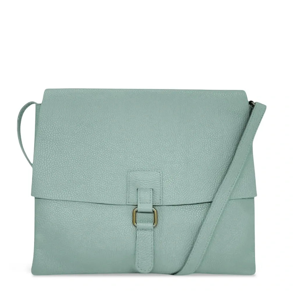 Sac bandoulière en cuir grainé COQUETTE Vert pastel