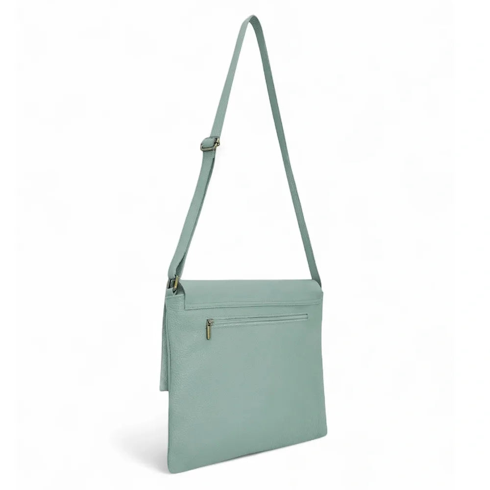Sac bandoulière en cuir grainé COQUETTE Vert pastel