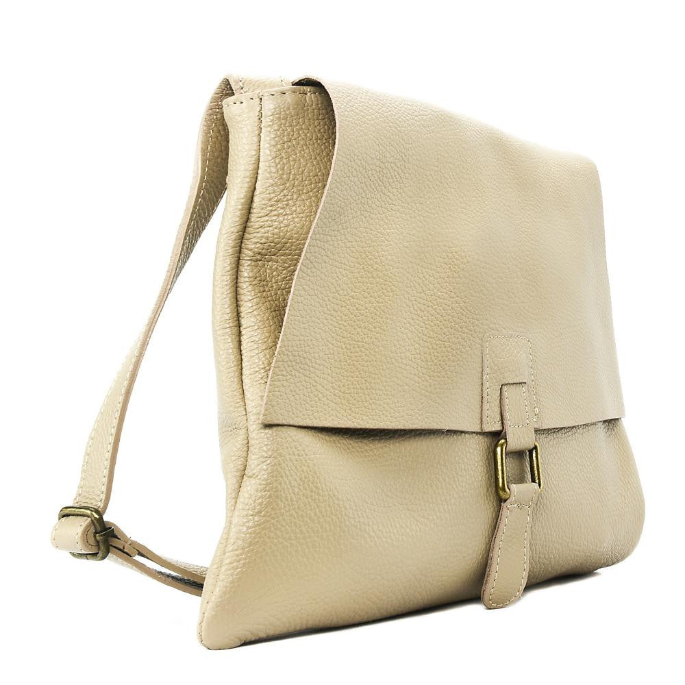 Sac bandoulière en cuir grainé COQUETTE Taupe clair