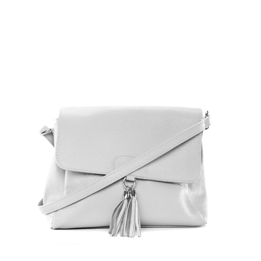 Sac bandoulière en cuir grainé SAIGON Blanc