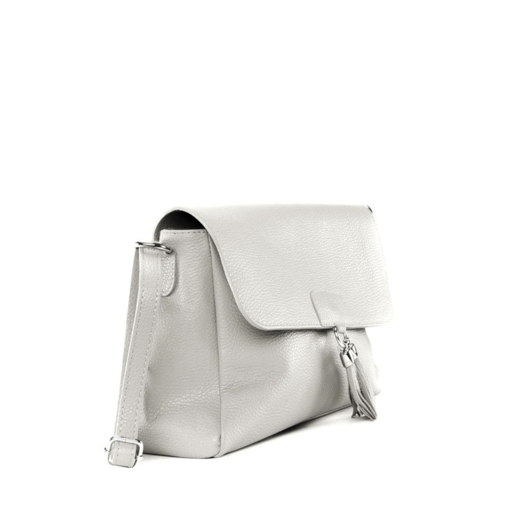Sac bandoulière en cuir grainé SAIGON Blanc