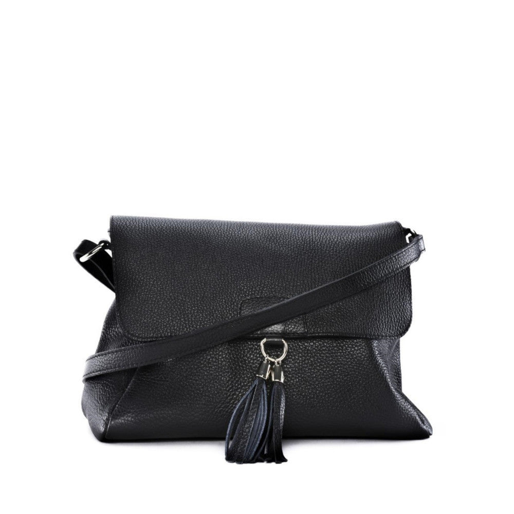 Sac bandoulière en cuir grainé SAIGON Noir