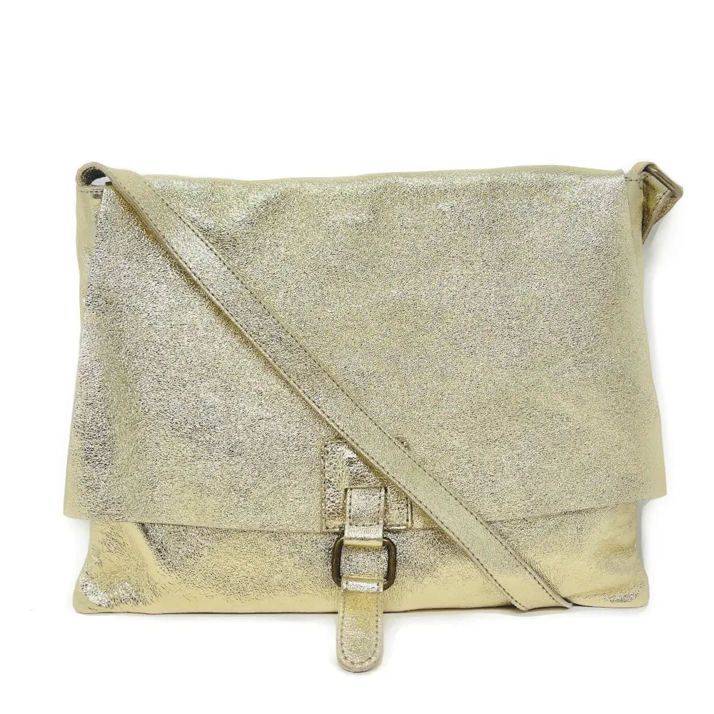 Sac bandoulière en cuir irisé COQUETTE GLOW Or pâle