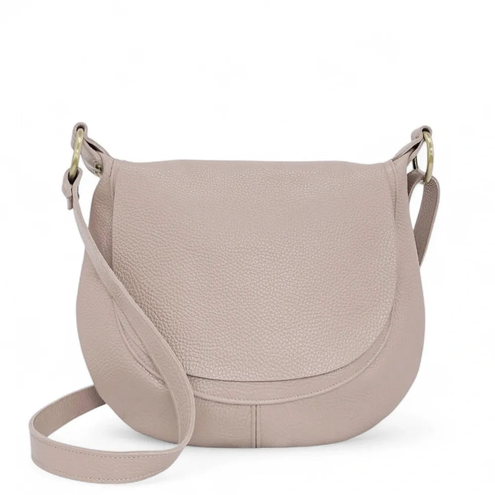 Sac bandoulière en cuir italien LITTLE CITIZEN Rose nude