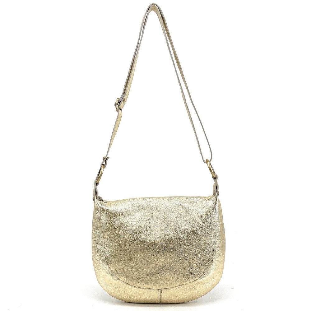 Sac bandoulière en cuir italien LITTLE CITIZEN Or pâle