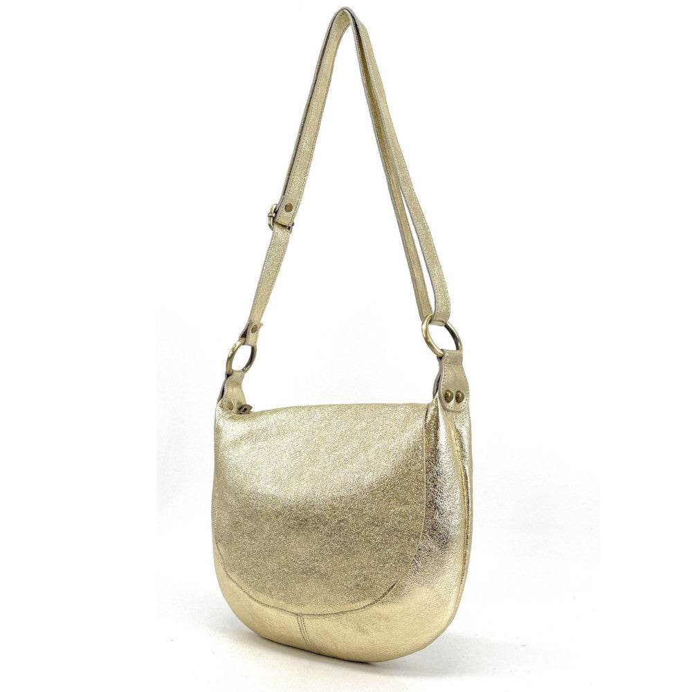 Sac bandoulière en cuir italien LITTLE CITIZEN Or pâle
