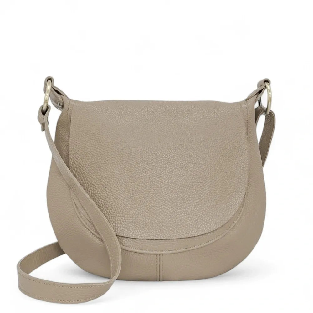 Sac bandoulière en cuir italien LITTLE CITIZEN Taupe
