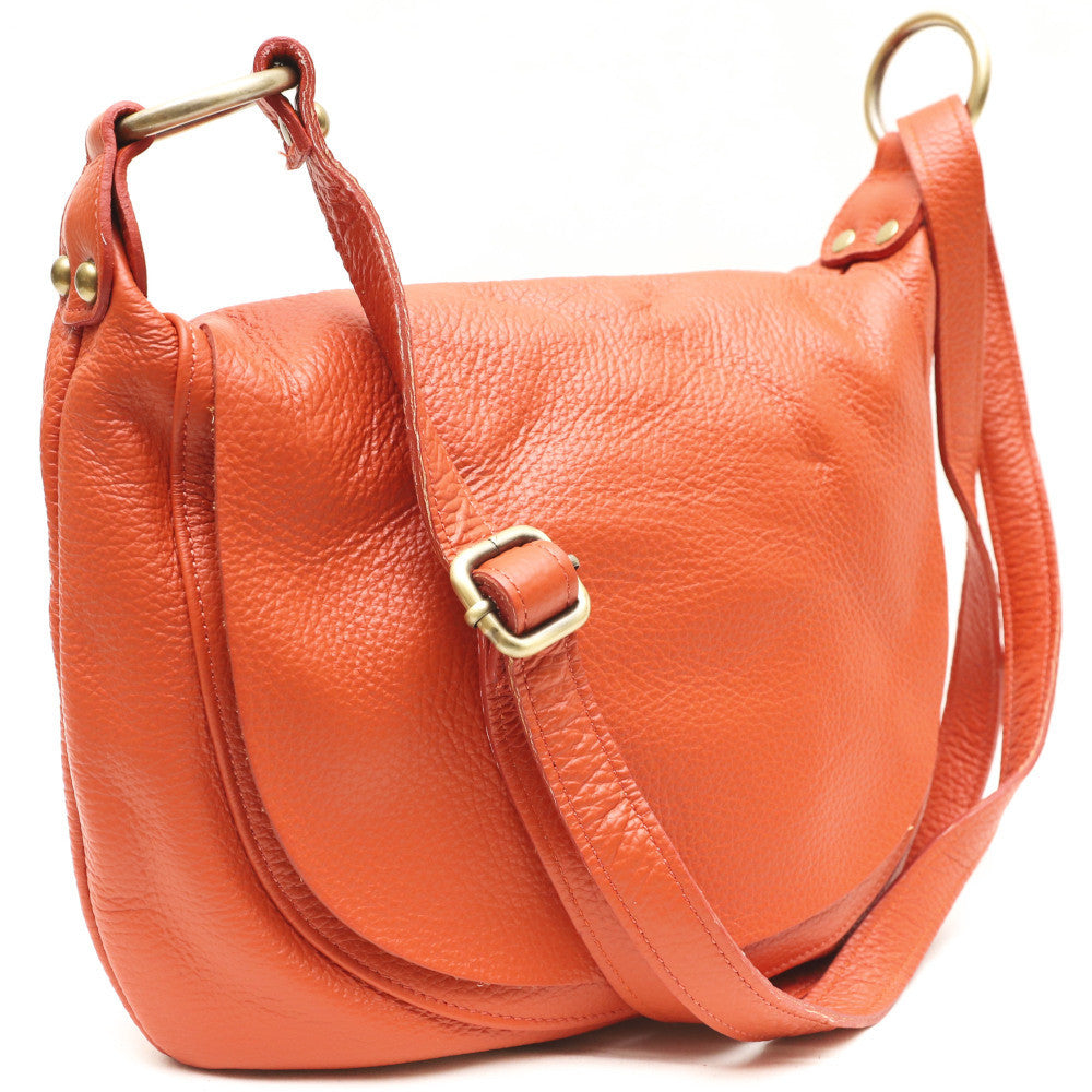 Sac bandoulière en cuir italien LITTLE CITIZEN Orange