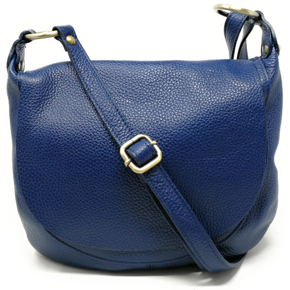 Sac bandoulière en cuir italien LITTLE CITIZEN Bleu