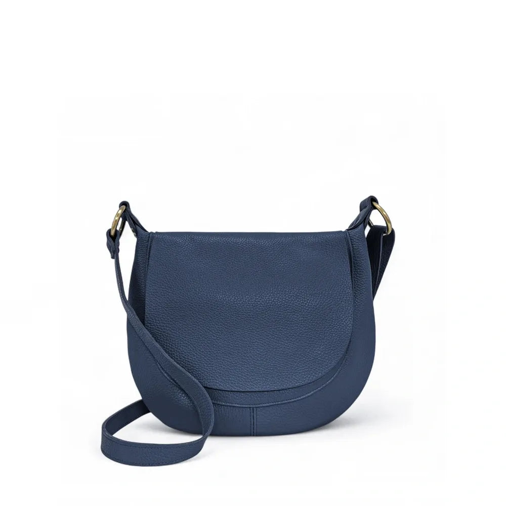 Sac bandoulière en cuir italien LITTLE CITIZEN Bleu marine