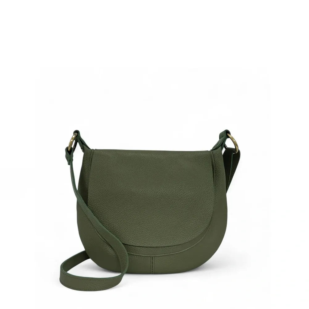 Sac bandoulière en cuir italien LITTLE CITIZEN Kaki