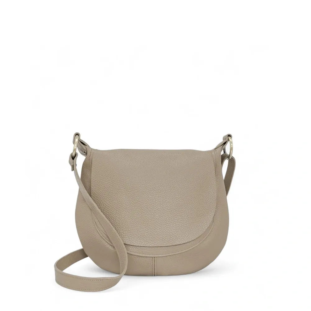 Sac bandoulière en cuir italien LITTLE CITIZEN Taupe