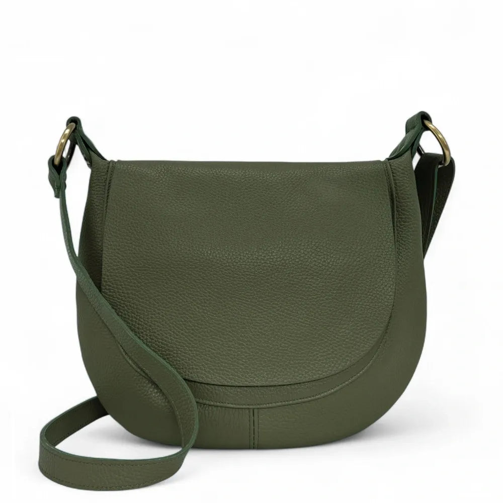 Sac bandoulière en cuir italien LITTLE CITIZEN Kaki