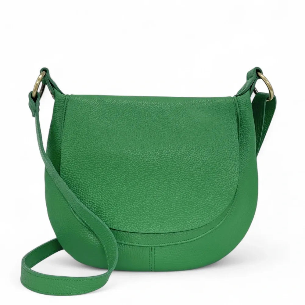 Sac bandoulière en cuir italien LITTLE CITIZEN Vert anglais