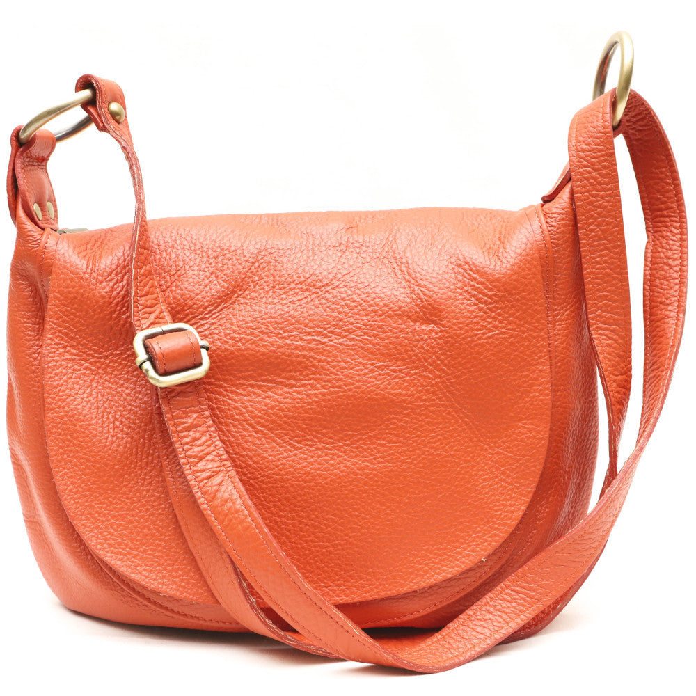 Sac bandoulière en cuir italien LITTLE CITIZEN Orange