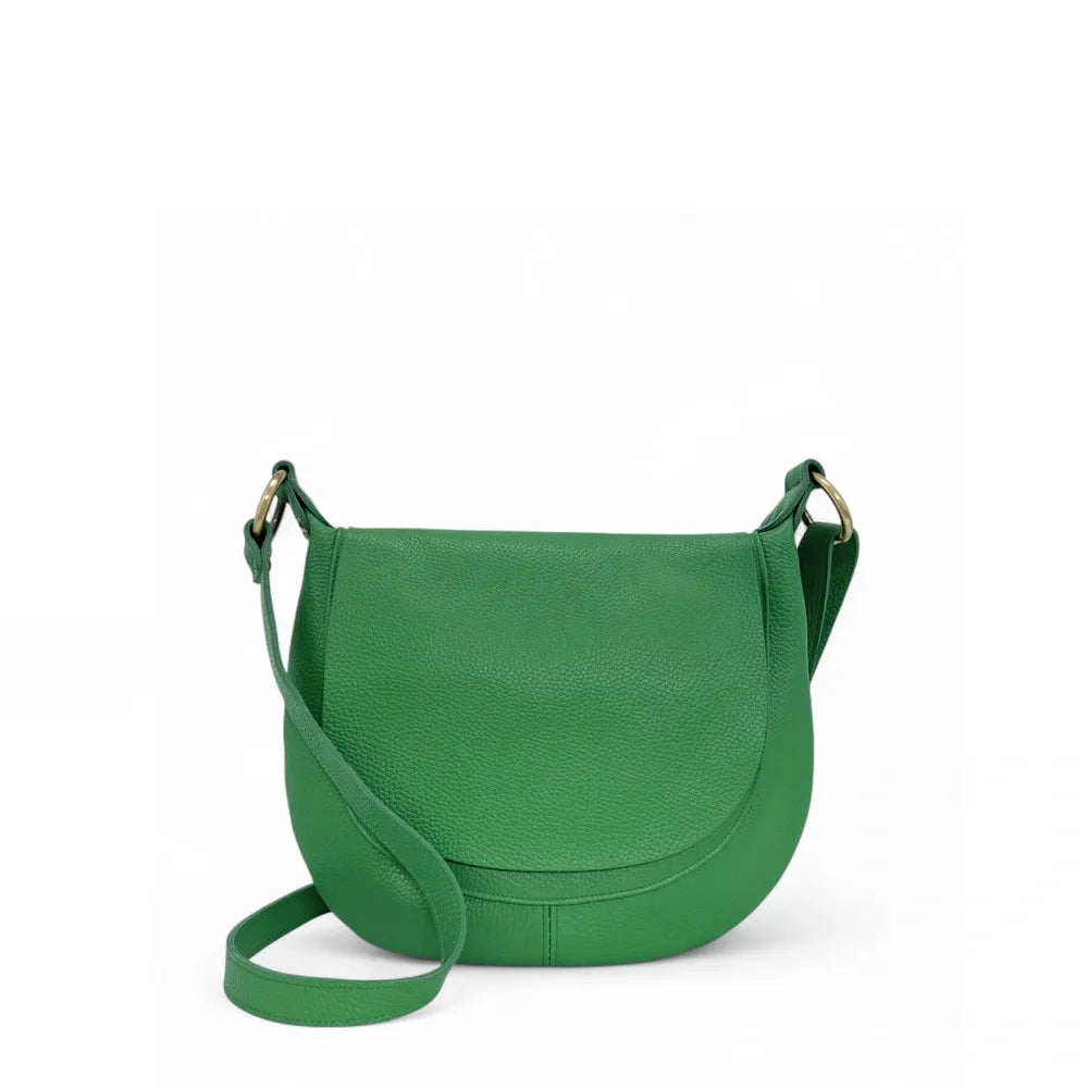 Sac bandoulière en cuir italien LITTLE CITIZEN Vert anglais