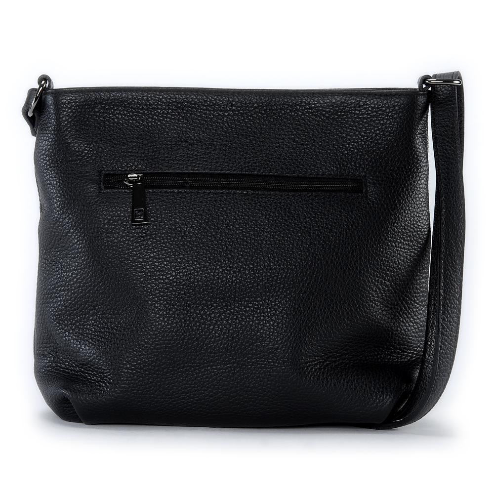 Sac bandoulière en cuir grainé LONDON Noir