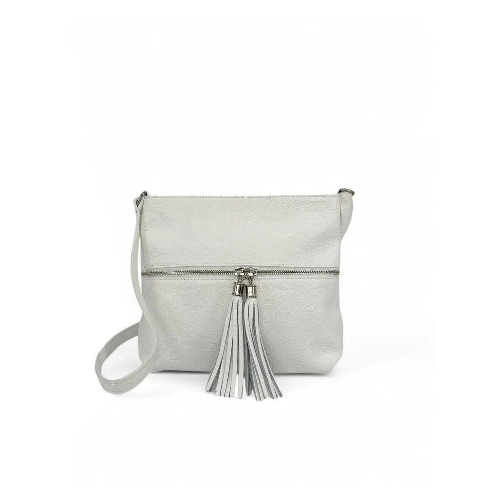 Sac bandoulière en cuir grainé LONDON Blanc