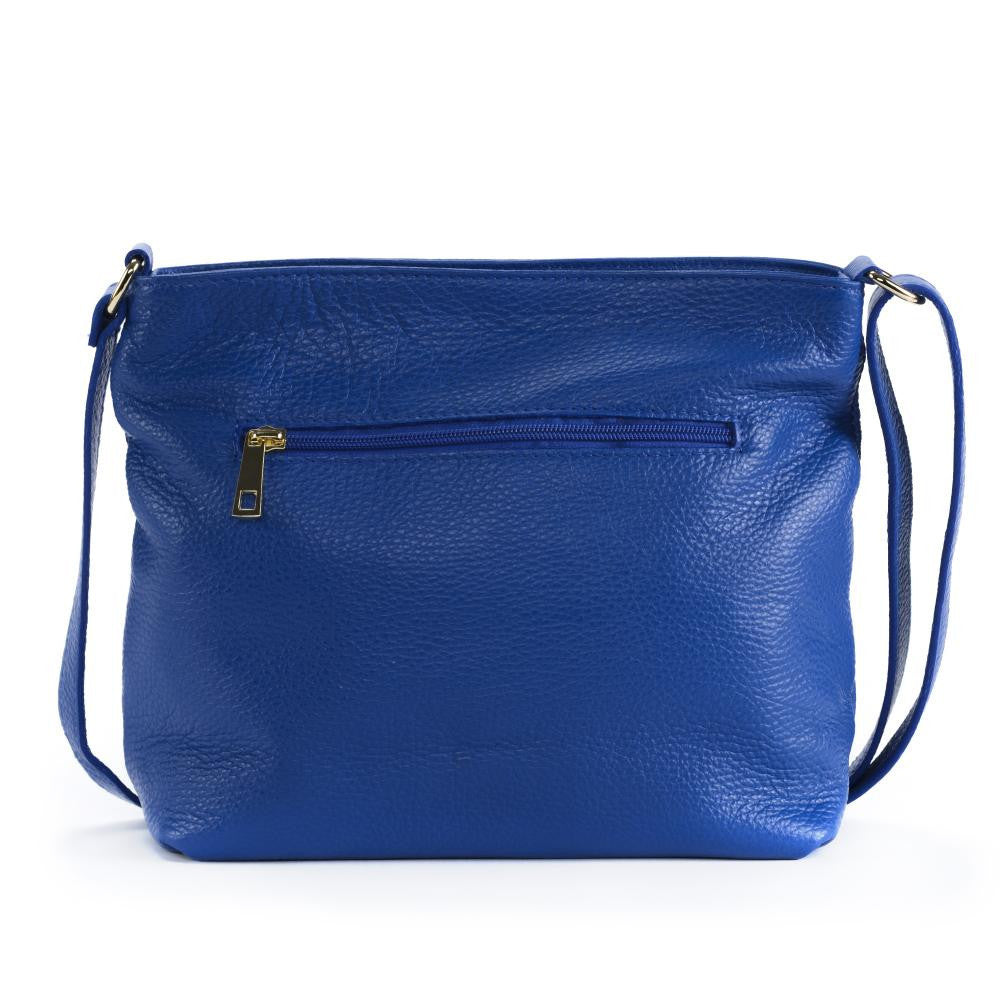 Sac bandoulière en cuir grainé LONDON Bleu roi