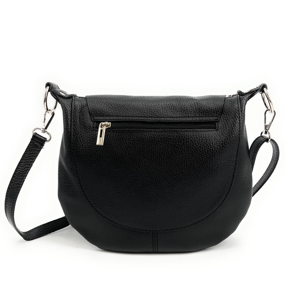 Sac besace à bandoulière en cuir grainé NEW CITIZEN Noir