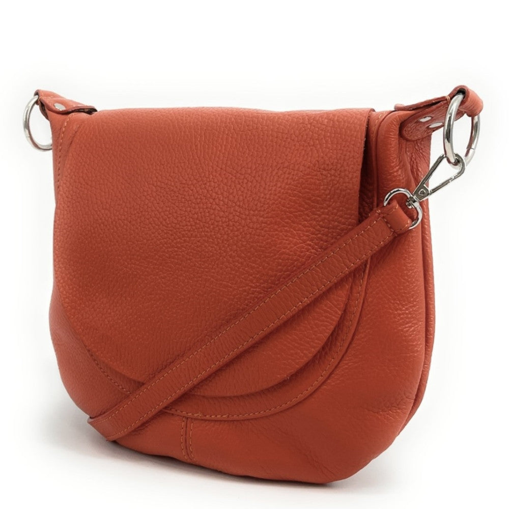 Sac besace à bandoulière en cuir grainé NEW CITIZEN Orange