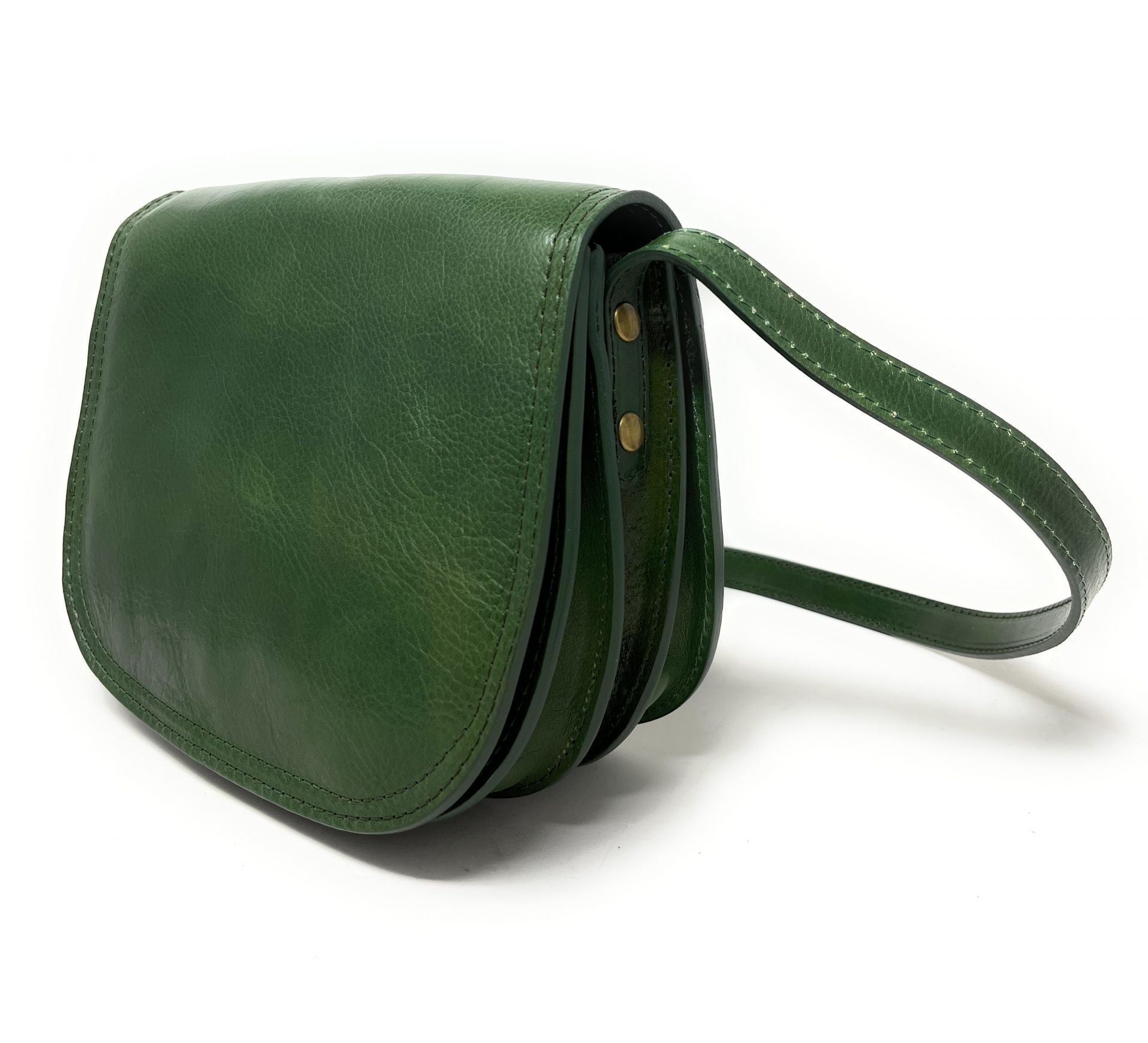 Sac bandoulière en cuir lisse SPENCER Kaki