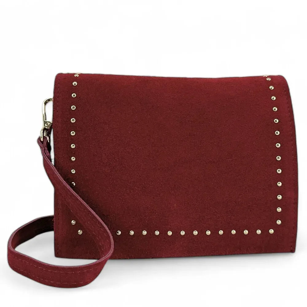 Sac bandoulière en croûte de cuir LITTLE ITALY Rouge intense