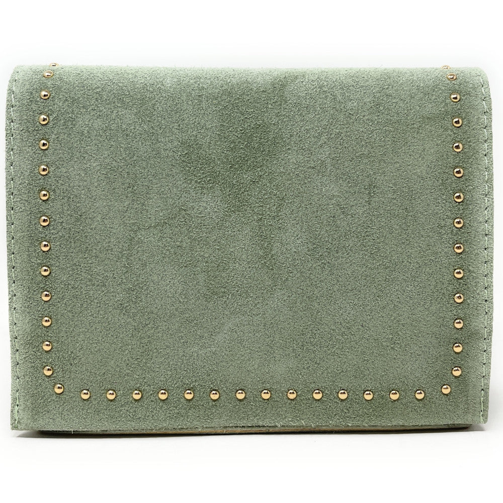 Sac bandoulière en croûte de cuir LITTLE ITALY Vert pastel