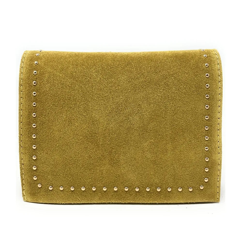 Sac bandoulière en croûte de cuir LITTLE ITALY Jaune Moutarde