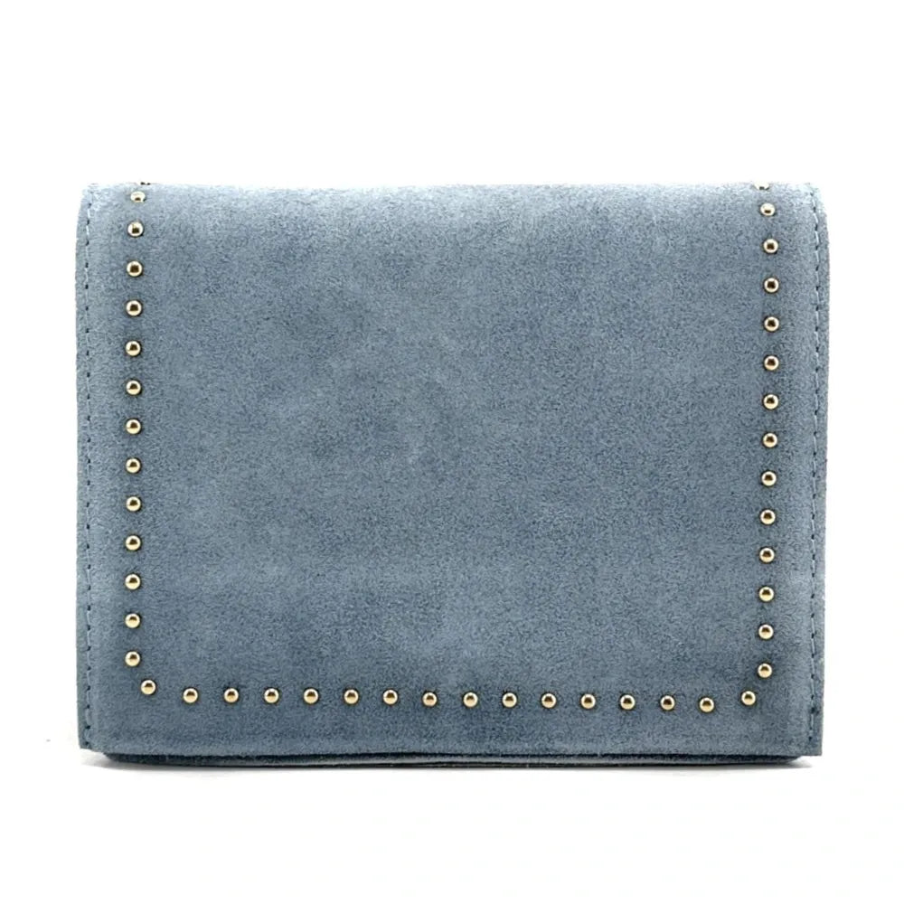 Sac bandoulière en croûte de cuir LITTLE ITALY Bleu pastel