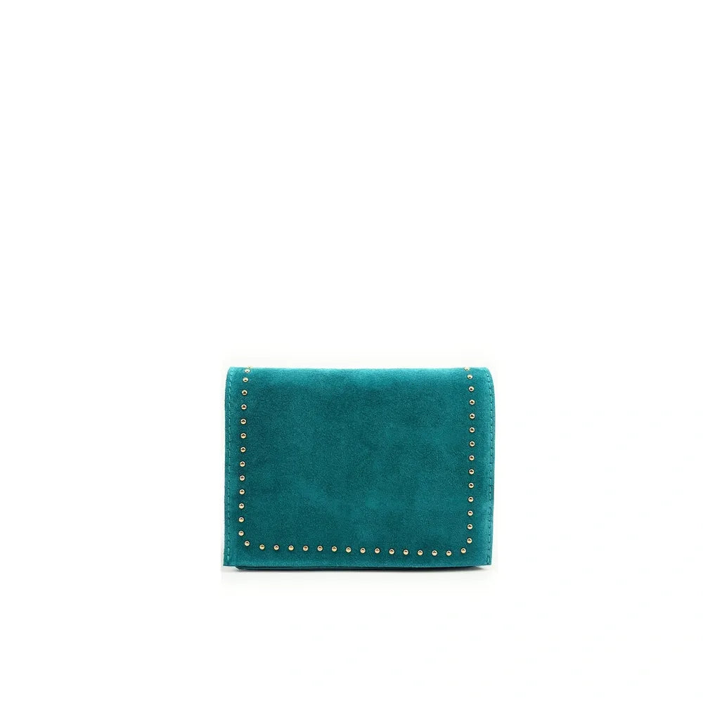 Sac bandoulière en croûte de cuir LITTLE ITALY Bleu turquoise