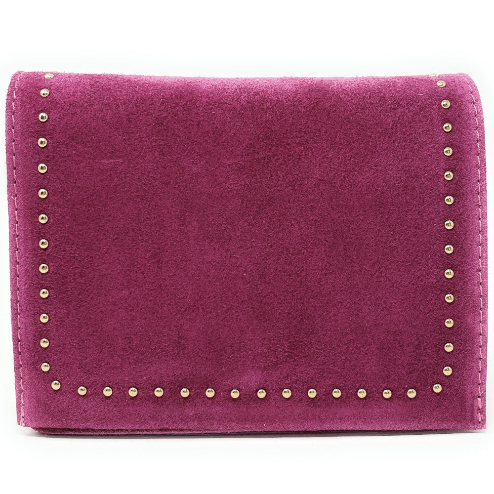 Sac bandoulière en croûte de cuir LITTLE ITALY Rose fuchsia