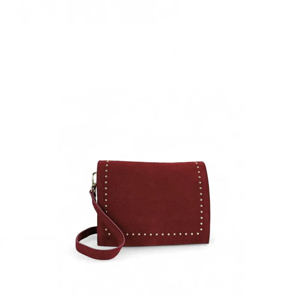 Sac bandoulière en croûte de cuir LITTLE ITALY Rouge intense