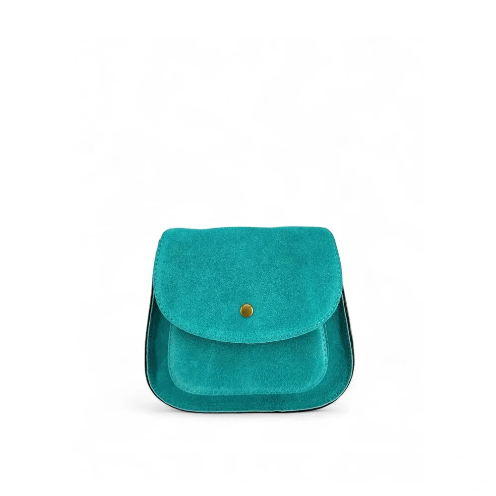 Sac bandoulière en croûte de cuir PACHUCA Bleu turquoise