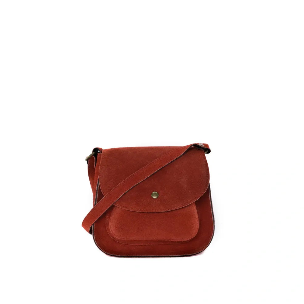 Sac bandoulière en croûte de cuir PACHUCA Rouge garance
