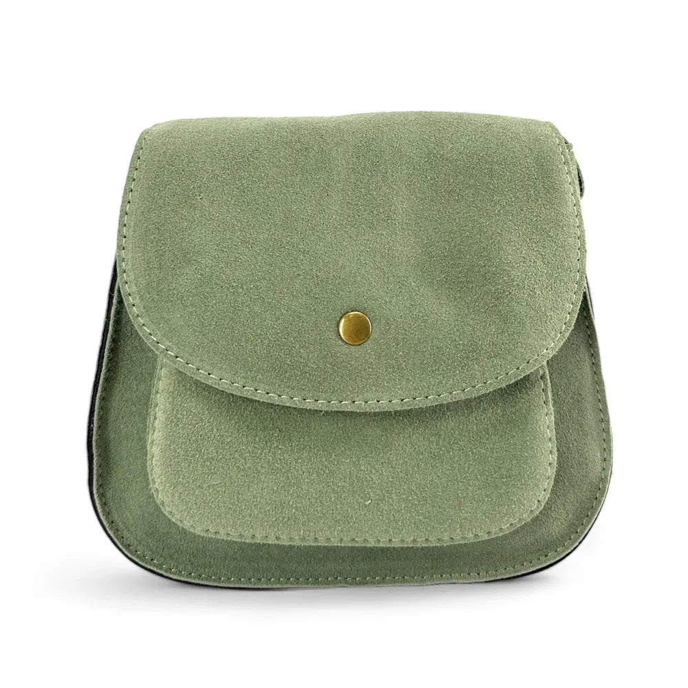 Sac bandoulière en croûte de cuir PACHUCA Vert amande