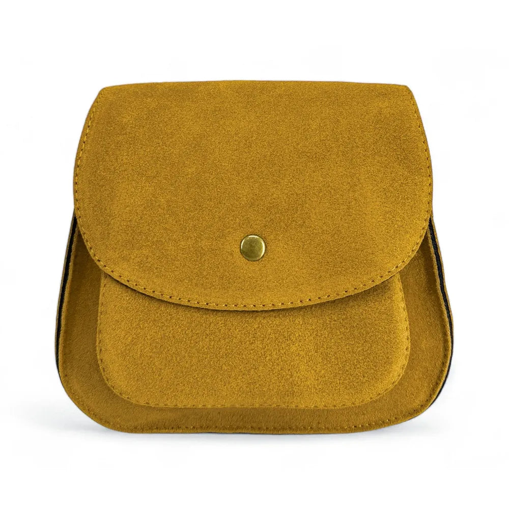 Sac bandoulière en croûte de cuir PACHUCA Jaune Moutarde