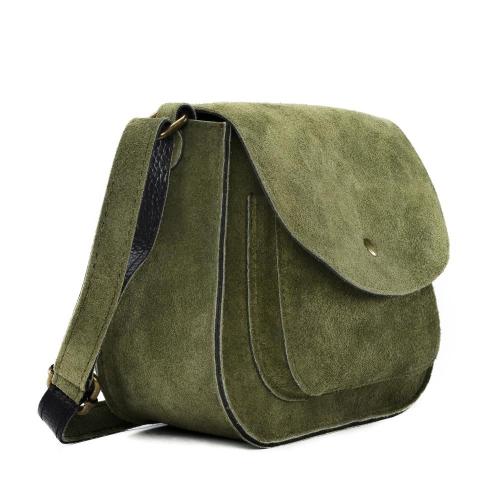 Sac bandoulière en croûte de cuir PACHUCA Kaki